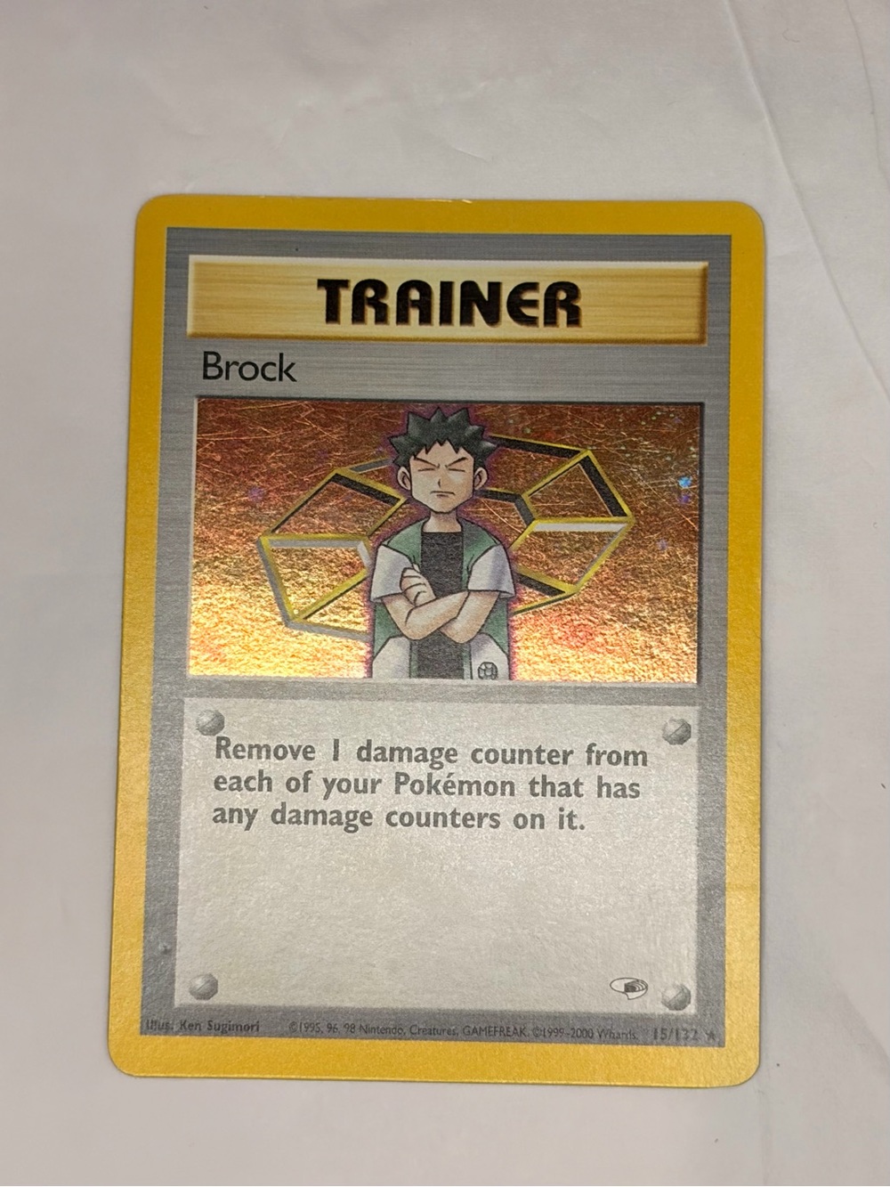 Pokemon Brock Holo Trainer 15/132 Gym Heroes Rare Holo WOTC Vintage 2000